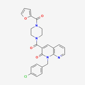 1-(4-chlorobenzyl)-3-(4-(furan-2-carbonyl)piperazine-1-carbonyl)-1,8-naphthyridin-2(1H)-one