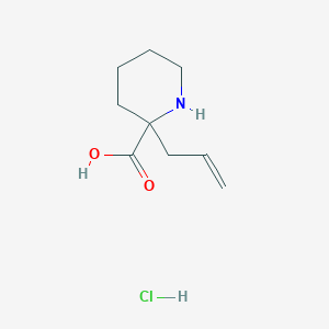 molecular formula C9H16ClNO2 B2802639 2-Prop-2-enylpiperidine-2-carboxylic acid;hydrochloride CAS No. 2375259-14-4