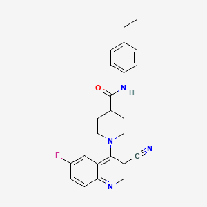 molecular formula C24H23FN4O B2802641 1-(3-cyano-6-fluoroquinolin-4-yl)-N-(4-ethylphenyl)piperidine-4-carboxamide CAS No. 1207035-47-9