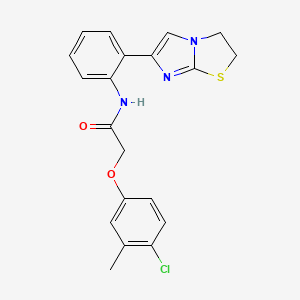 molecular formula C20H18ClN3O2S B2802645 2-(4-chloro-3-methylphenoxy)-N-(2-(2,3-dihydroimidazo[2,1-b]thiazol-6-yl)phenyl)acetamide CAS No. 2034327-30-3