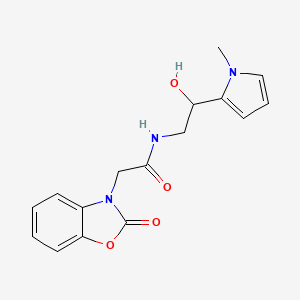 molecular formula C16H17N3O4 B2802650 N-(2-羟基-2-(1-甲基-1H-吡咯-2-基)乙基)-2-(2-氧代苯并[1,2-d]噁唑-3(2H)-基)乙酰胺 CAS No. 1396847-06-5