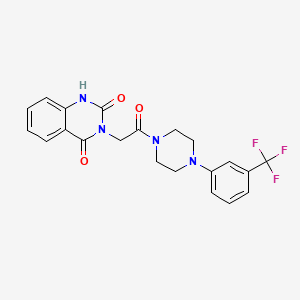 molecular formula C21H19F3N4O3 B2802661 3-[2-氧代-2-(4-(3-(三氟甲基)苯基)哌嗪-1-基)乙基]-1H-喹唑啉-2,4-二酮 CAS No. 896381-29-6