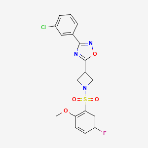3-(3-Chlorophenyl)-5-(1-((5-fluoro-2-methoxyphenyl)sulfonyl)azetidin-3-yl)-1,2,4-oxadiazole