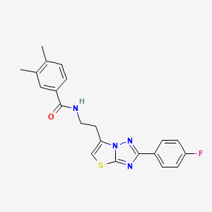 N-(2-(2-(4-fluorophenyl)thiazolo[3,2-b][1,2,4]triazol-6-yl)ethyl)-3,4-dimethylbenzamide