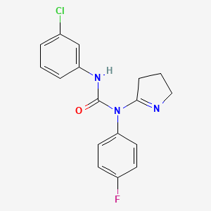 molecular formula C17H15ClFN3O B2802668 3-(3-chlorophenyl)-1-(3,4-dihydro-2H-pyrrol-5-yl)-1-(4-fluorophenyl)urea CAS No. 905761-11-7
