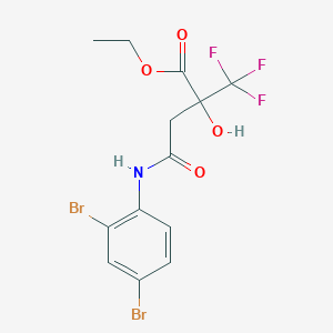 molecular formula C13H12Br2F3NO4 B280267 Ethyl 4-[(2,4-dibromophenyl)amino]-2-hydroxy-4-oxo-2-(trifluoromethyl)butanoate 