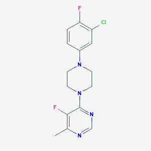 4-[4-(3-Chloro-4-fluorophenyl)piperazin-1-yl]-5-fluoro-6-methylpyrimidine