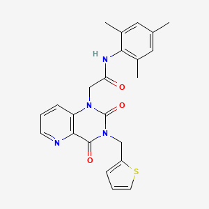 molecular formula C23H22N4O3S B2802677 2-(2,4-dioxo-3-(thiophen-2-ylmethyl)-3,4-dihydropyrido[3,2-d]pyrimidin-1(2H)-yl)-N-mesitylacetamide CAS No. 955789-64-7