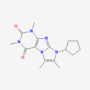 molecular formula C16H21N5O2 B2802682 6-环戊基-2,4,7,8-四甲基嘌呤[7,8-a]咪唑-1,3-二酮 CAS No. 887672-09-5