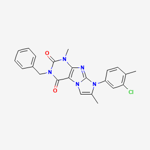 molecular formula C23H20ClN5O2 B2802690 3-benzyl-8-(3-chloro-4-methylphenyl)-1,7-dimethyl-1H-imidazo[2,1-f]purine-2,4(3H,8H)-dione CAS No. 923376-17-4