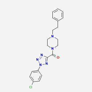 molecular formula C20H21ClN6O B2802694 (2-(4-氯苯基)-2H-四唑-5-基)(4-苯乙基哌嗪-1-基)甲酮 CAS No. 1396758-92-1