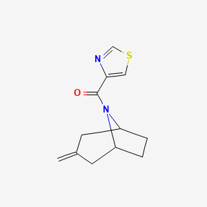 molecular formula C12H14N2OS B2802708 ((1R,5S)-3-甲烯基-8-氮杂环戊[3.2.1]辛-8-基)(噻唑-4-基)甲酮 CAS No. 2309591-02-2