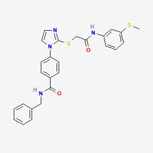 molecular formula C26H24N4O2S2 B2802710 N-benzyl-4-(2-((2-((3-(methylthio)phenyl)amino)-2-oxoethyl)thio)-1H-imidazol-1-yl)benzamide CAS No. 1358519-78-4