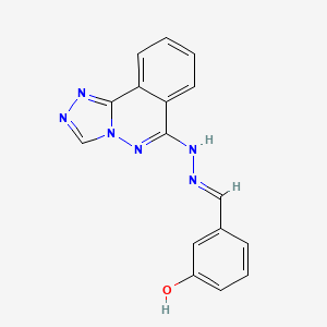 molecular formula C16H12N6O B2802712 (E)-3-((2-([1,2,4]triazolo[3,4-a]phthalazin-6-yl)hydrazono)methyl)phenol CAS No. 500270-15-5