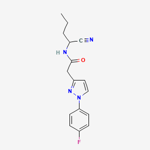molecular formula C16H17FN4O B2802724 N-(1-Cyanobutyl)-2-[1-(4-fluorophenyl)pyrazol-3-YL]acetamide CAS No. 1436210-93-3