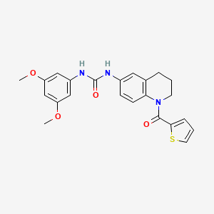 molecular formula C23H23N3O4S B2802727 1-(3,5-二甲氧基苯基)-3-(1-(噻吩-2-甲酰)-1,2,3,4-四氢喹啉-6-基)脲 CAS No. 1203324-24-6