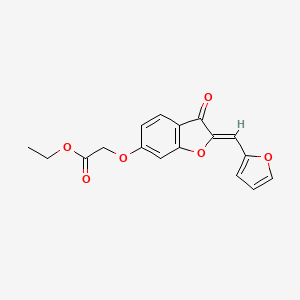(Z)-ethyl 2-((2-(furan-2-ylmethylene)-3-oxo-2,3-dihydrobenzofuran-6-yl)oxy)acetate