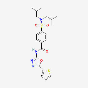 4-(N,N-diisobutylsulfamoyl)-N-(5-(thiophen-2-yl)-1,3,4-oxadiazol-2-yl)benzamide