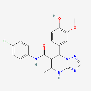N-(4-chlorophenyl)-7-(4-hydroxy-3-methoxyphenyl)-5-methyl-4,5,6,7-tetrahydro-[1,2,4]triazolo[1,5-a]pyrimidine-6-carboxamide