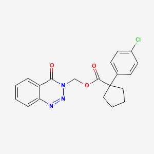 (4-oxobenzo[d][1,2,3]triazin-3(4H)-yl)methyl 1-(4-chlorophenyl)cyclopentanecarboxylate