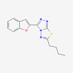 molecular formula C15H14N4OS B2802744 3-(1-Benzofuran-2-yl)-6-butyl[1,2,4]triazolo[3,4-b][1,3,4]thiadiazole CAS No. 1707405-60-4
