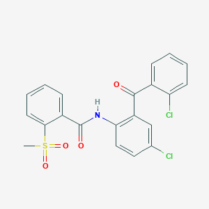 molecular formula C21H15Cl2NO4S B2802748 N-(4-chloro-2-(2-chlorobenzoyl)phenyl)-2-(methylsulfonyl)benzamide CAS No. 896363-83-0