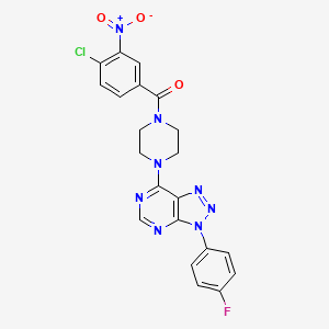 (4-chloro-3-nitrophenyl)(4-(3-(4-fluorophenyl)-3H-[1,2,3]triazolo[4,5-d]pyrimidin-7-yl)piperazin-1-yl)methanone