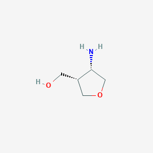 molecular formula C5H11NO2 B2802768 ((3S,4S)-4-Aminotetrahydrofuran-3-yl)methanol CAS No. 1354427-84-1
