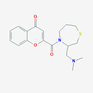 molecular formula C18H22N2O3S B2802773 2-(3-((dimethylamino)methyl)-1,4-thiazepane-4-carbonyl)-4H-chromen-4-one CAS No. 1448130-15-1