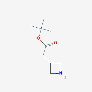 molecular formula C9H17NO2 B2802777 Tert-butyl 2-(azetidin-3-yl)acetate CAS No. 1339121-58-2