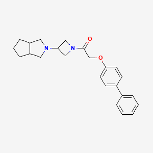 molecular formula C24H28N2O2 B2802779 1-[3-(3,3a,4,5,6,6a-Hexahydro-1H-cyclopenta[c]pyrrol-2-yl)azetidin-1-yl]-2-(4-phenylphenoxy)ethanone CAS No. 2415552-11-1