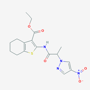 ethyl 2-[(2-{4-nitro-1H-pyrazol-1-yl}propanoyl)amino]-4,5,6,7-tetrahydro-1-benzothiophene-3-carboxylate