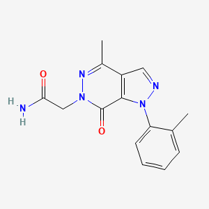 molecular formula C15H15N5O2 B2802780 2-(4-甲基-7-氧代-1-(邻甲苯基)-1H-吡唑并[3,4-d]嘧啶-6(7H)-基)乙酰胺 CAS No. 942009-10-1