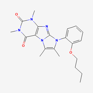 molecular formula C21H25N5O3 B2802788 6-(2-Butoxyphenyl)-2,4,7,8-tetramethylpurino[7,8-a]imidazole-1,3-dione CAS No. 923559-00-6