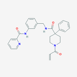 N-[3-[[(4-Phenyl-1-prop-2-enoylpiperidine-4-carbonyl)amino]methyl]phenyl]pyridine-2-carboxamide