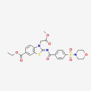 (Z)-ethyl 3-(2-methoxy-2-oxoethyl)-2-((4-(morpholinosulfonyl)benzoyl)imino)-2,3-dihydrobenzo[d]thiazole-6-carboxylate
