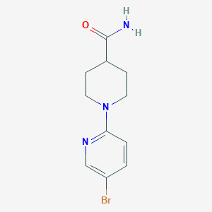 molecular formula C11H14BrN3O B2802807 1-(5-溴吡啶-2-基)哌啶-4-甲酰胺 CAS No. 1247398-83-9
