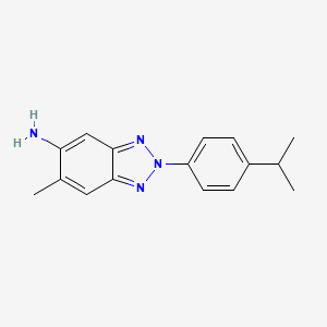 molecular formula C16H18N4 B2802808 2-(4-Isopropyl-phenyl)-6-methyl-2H-benzotriazol-5-ylamine CAS No. 433241-34-0