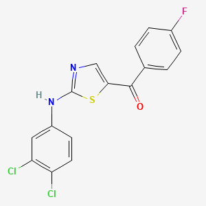 molecular formula C16H9Cl2FN2OS B2802814 [2-(3,4-Dichloroanilino)-1,3-thiazol-5-yl](4-fluorophenyl)methanone CAS No. 339022-92-3