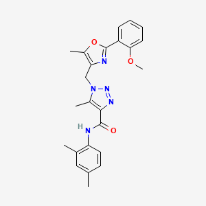 molecular formula C24H25N5O3 B2802815 N-(2,4-dimethylphenyl)-1-((2-(2-methoxyphenyl)-5-methyloxazol-4-yl)methyl)-5-methyl-1H-1,2,3-triazole-4-carboxamide CAS No. 941923-72-4