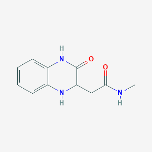 molecular formula C11H13N3O2 B2802818 N-Methyl-2-(3-oxo-1,2,3,4-tetrahydro-quinoxalin-2-yl)-acetamide CAS No. 473445-58-8