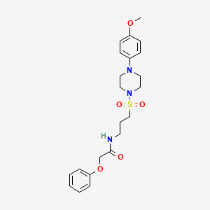 molecular formula C22H29N3O5S B2802824 N-(3-((4-(4-methoxyphenyl)piperazin-1-yl)sulfonyl)propyl)-2-phenoxyacetamide CAS No. 1021117-45-2