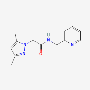 2-(3,5-dimethyl-1H-pyrazol-1-yl)-N-(pyridin-2-ylmethyl)acetamide