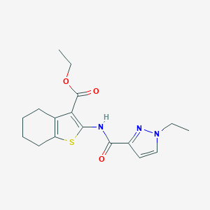 molecular formula C17H21N3O3S B280283 ethyl 2-{[(1-ethyl-1H-pyrazol-3-yl)carbonyl]amino}-4,5,6,7-tetrahydro-1-benzothiophene-3-carboxylate 