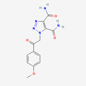 molecular formula C13H13N5O4 B2802830 1-[2-(4-甲氧苯基)-2-氧代乙基]-1H-1,2,3-三唑-4,5-二甲酰胺 CAS No. 1986550-41-7
