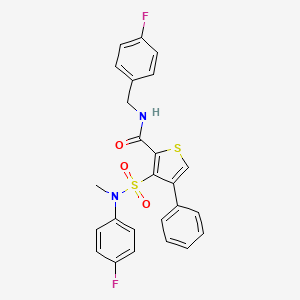 molecular formula C25H20F2N2O3S2 B2802831 N-(4-fluorobenzyl)-3-[(4-fluorophenyl)(methyl)sulfamoyl]-4-phenylthiophene-2-carboxamide CAS No. 1105226-47-8