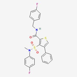 3-[(4-fluorophenyl)(methyl)sulfamoyl]-N-[(4-fluorophenyl)methyl]-4-phenylthiophene-2-carboxamide