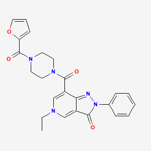 molecular formula C24H23N5O4 B2802835 5-ethyl-7-(4-(furan-2-carbonyl)piperazine-1-carbonyl)-2-phenyl-2H-pyrazolo[4,3-c]pyridin-3(5H)-one CAS No. 921880-74-2