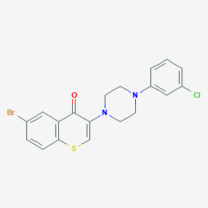 molecular formula C19H16BrClN2OS B2802837 6-Bromo-3-[4-(3-chlorophenyl)piperazin-1-yl]thiochromen-4-one CAS No. 897619-87-3
