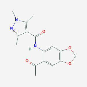 N-(6-acetyl-1,3-benzodioxol-5-yl)-1,3,5-trimethyl-1H-pyrazole-4-carboxamide